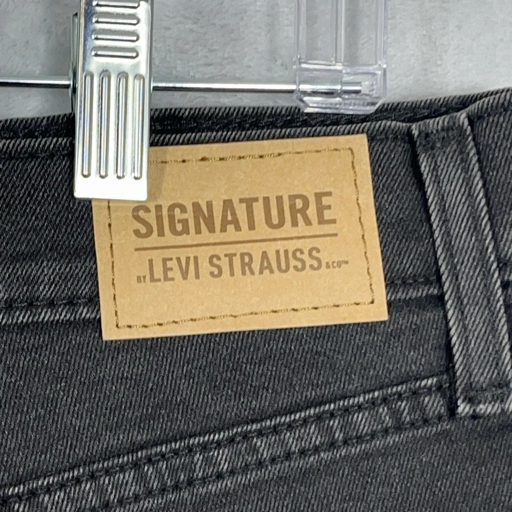 Signature Levi Strauss‎ & Co. Black/Gray Heritage High Rise Denim Jean Shorts 14